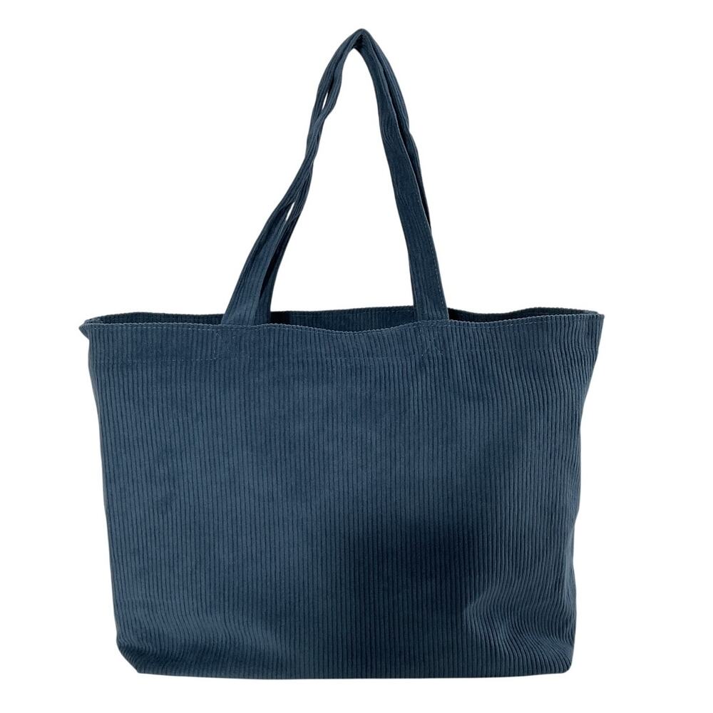 Sezane Corduroy Blue Tote Bag - Picture 2 of 5